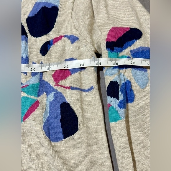 NIC+ZOE Cream V-Neck Sweater with Multicolor Floral Accents - Picture 3 of 9